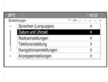 Menüs und Einstellungen auswählen